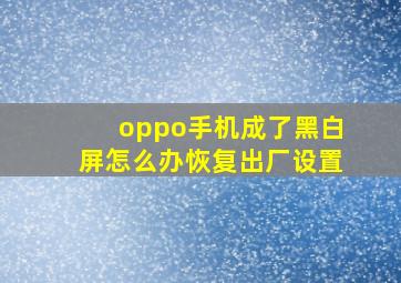 oppo手机成了黑白屏怎么办恢复出厂设置