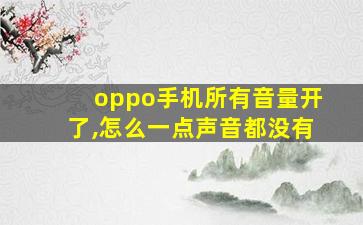 oppo手机所有音量开了,怎么一点声音都没有