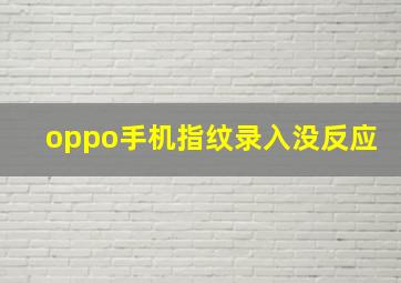 oppo手机指纹录入没反应