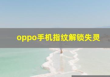 oppo手机指纹解锁失灵