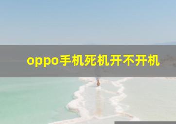 oppo手机死机开不开机