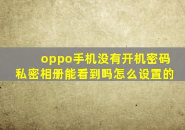 oppo手机没有开机密码私密相册能看到吗怎么设置的