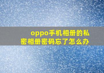 oppo手机相册的私密相册密码忘了怎么办