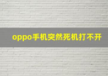 oppo手机突然死机打不开