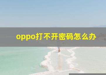 oppo打不开密码怎么办