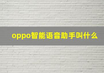 oppo智能语音助手叫什么