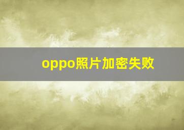 oppo照片加密失败