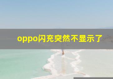 oppo闪充突然不显示了