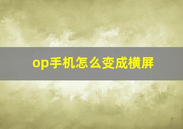 op手机怎么变成横屏