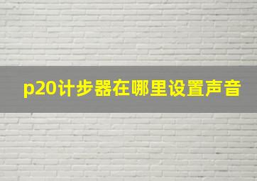 p20计步器在哪里设置声音