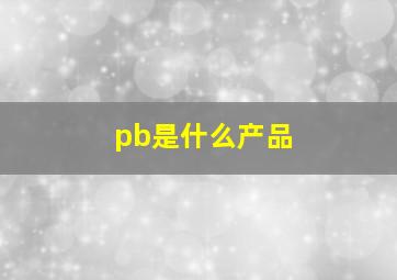 pb是什么产品