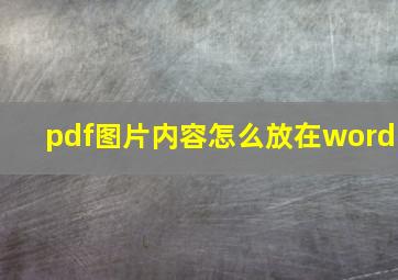 pdf图片内容怎么放在word