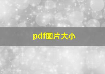 pdf图片大小