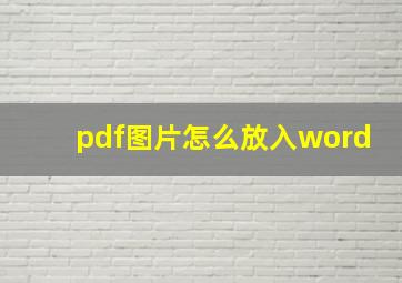 pdf图片怎么放入word