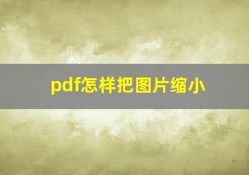 pdf怎样把图片缩小