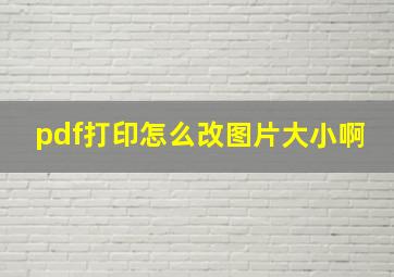 pdf打印怎么改图片大小啊