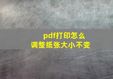 pdf打印怎么调整纸张大小不变