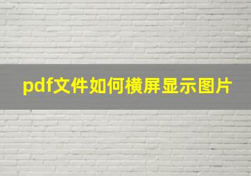 pdf文件如何横屏显示图片