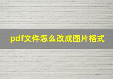 pdf文件怎么改成图片格式