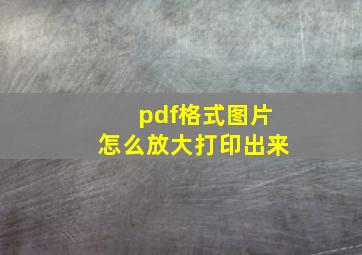 pdf格式图片怎么放大打印出来