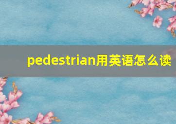 pedestrian用英语怎么读