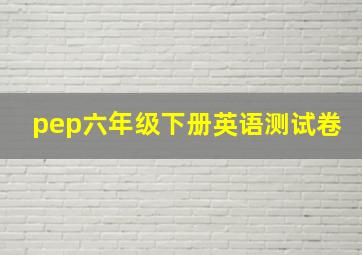 pep六年级下册英语测试卷