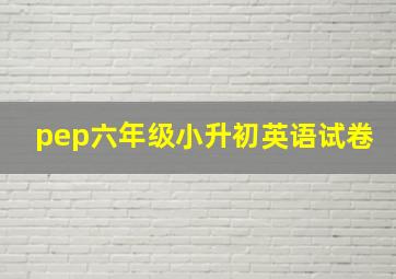 pep六年级小升初英语试卷