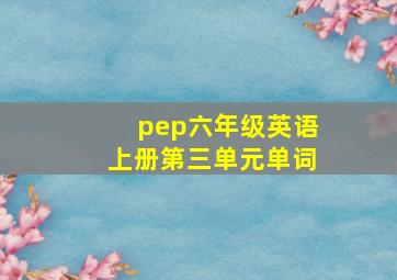 pep六年级英语上册第三单元单词