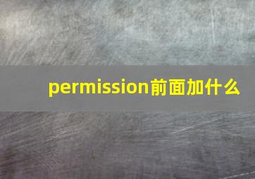 permission前面加什么