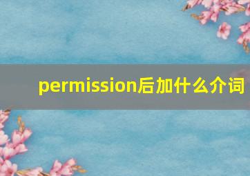 permission后加什么介词