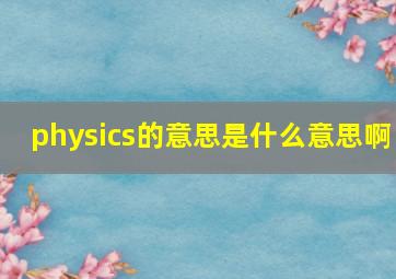 physics的意思是什么意思啊