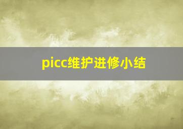 picc维护进修小结