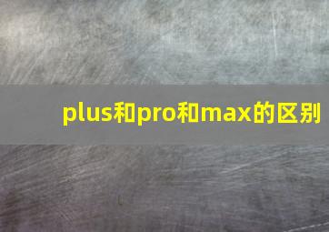 plus和pro和max的区别