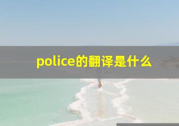 police的翻译是什么