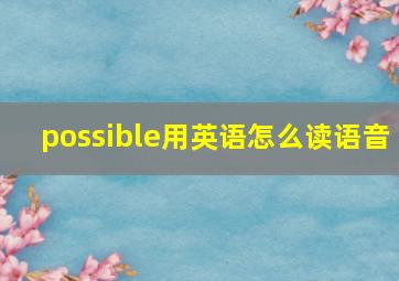 possible用英语怎么读语音