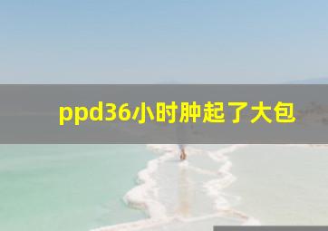 ppd36小时肿起了大包