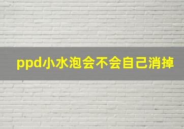 ppd小水泡会不会自己消掉