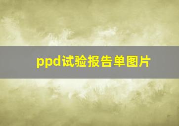 ppd试验报告单图片