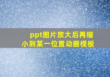 ppt图片放大后再缩小到某一位置动画模板