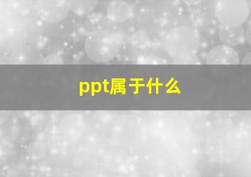 ppt属于什么