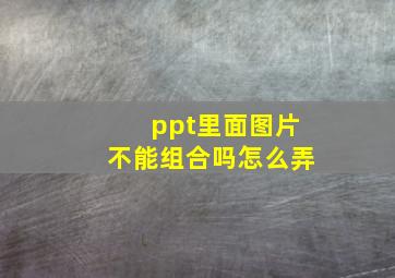 ppt里面图片不能组合吗怎么弄