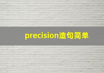 precision造句简单