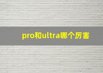 pro和ultra哪个厉害