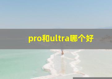 pro和ultra哪个好