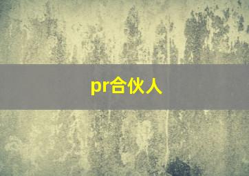 pr合伙人