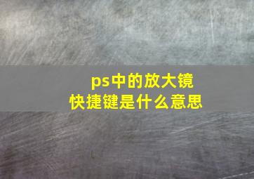 ps中的放大镜快捷键是什么意思