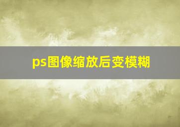 ps图像缩放后变模糊