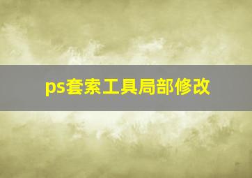 ps套索工具局部修改