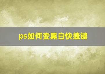 ps如何变黑白快捷键