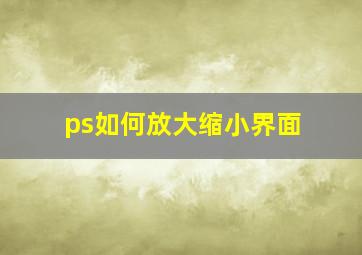 ps如何放大缩小界面